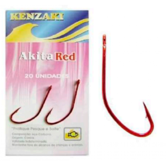Anzol Kenzaki Akita Red com 20 Unidades - Tamanhos Anzol Kenzaki Akita Red com 20 Unidades - Tamanhos